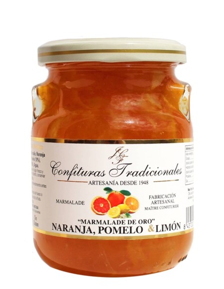 Confituras Tradicionales Konfitüre aus Orange, Grapefruit und Zitroneaus Orange, Grapefruit und Zitrone 300 gr.