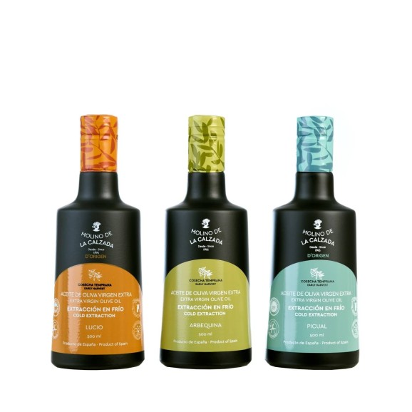 Molino de la Calzada Lucio, Arbequina and Picual Pack of 3 bottles 500 ml.