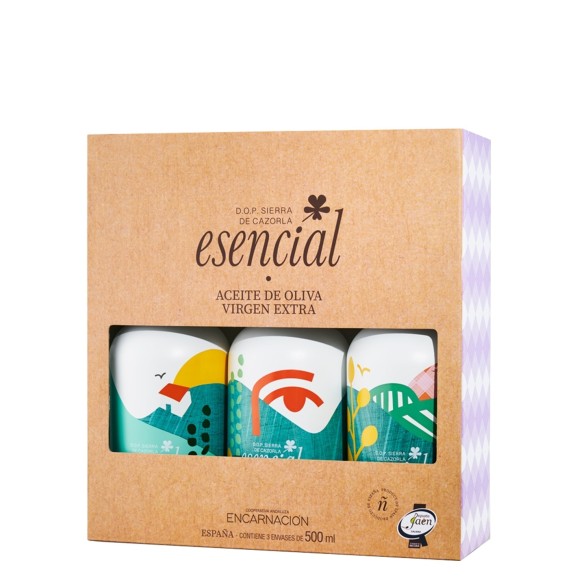 Esencial Verde Temprano Estuche 3 Botellas de vidrio 500 ml.