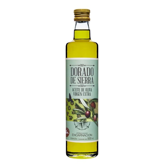 Dorado de Sierra Picual Glass bottle 500 ml.