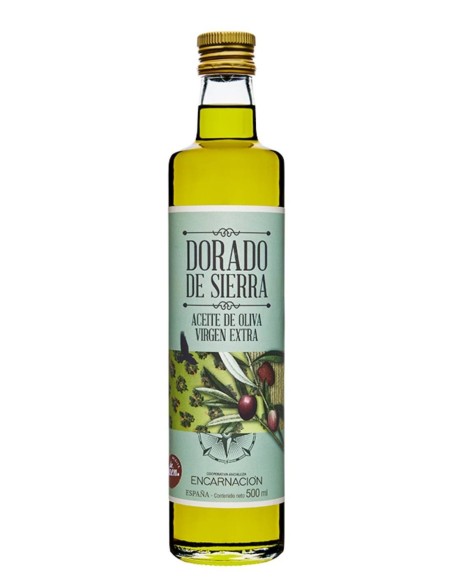 Dorado de Sierra Picual Glass bottle 500 ml.