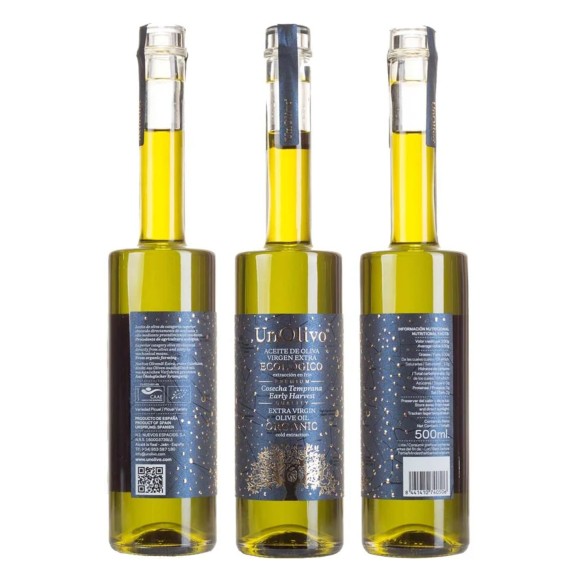 UnOlivo Early Harvest Organic Picual Glass bottle 500 ml.