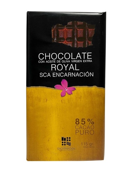 SCA Encarnación Chocolate 85% Cacao con AOVE Esencial Royal 115 gr.