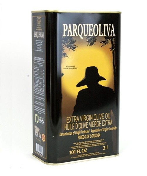 sale of olive oil parqueoliva black background is a can of 3litres