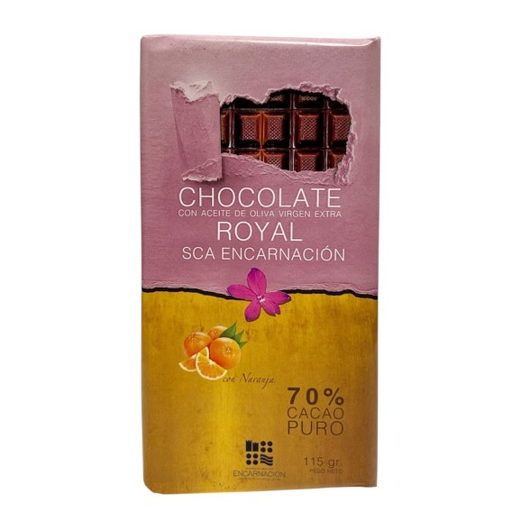 SCA Encarnación 70% Cocoa Chocolate with Orange and Esencial Royal EVOO 115 gr.