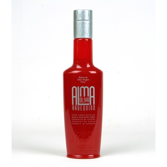 aceite de oliva almaoliva arbequina botella vidrio 250 ml frontal