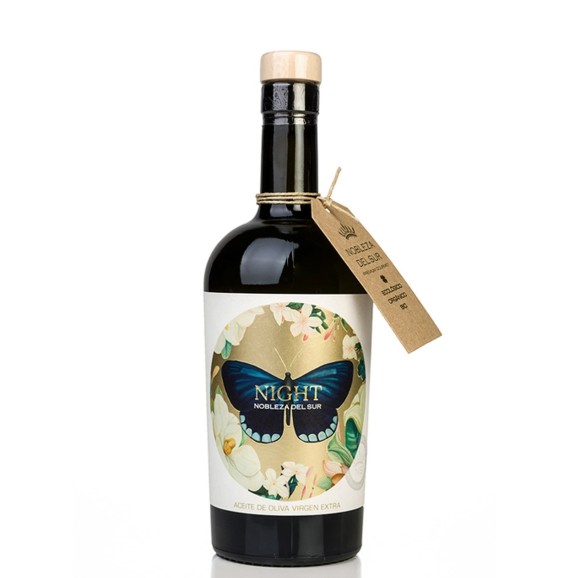 Nobleza del Sur Cosecha Temprana Ecológico Nigth de 500 ml etiqueta con mariposa 