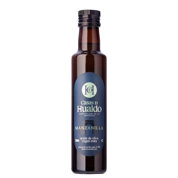 huile d'olive casas de hualdo manzanilla bouteille en verre de  250ml