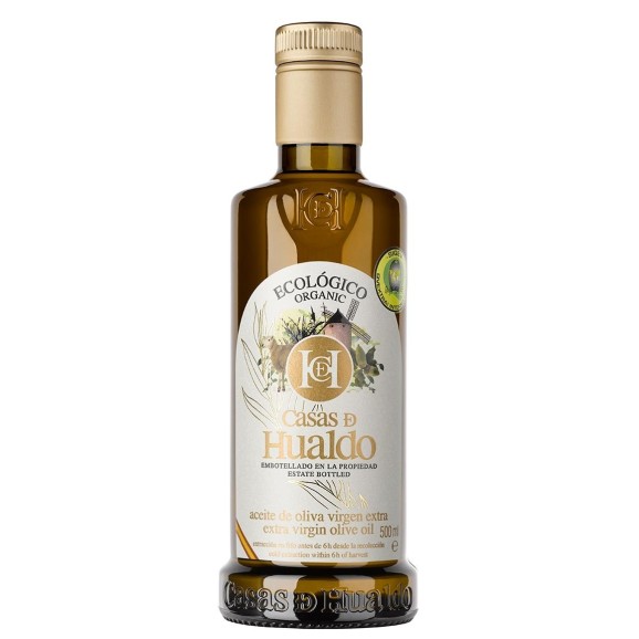 Casas de Hualdo Ogánico Coupage de 500 ml en botella de vidrio y etiqueta gold