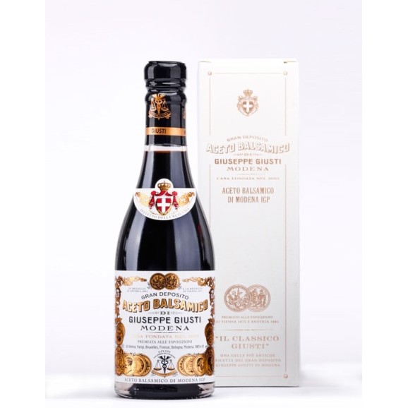Giuseppe Giusti BALSAMIC VINEGAR of modena Il Classico 2 gold medals Glass Bottle 250 ML 