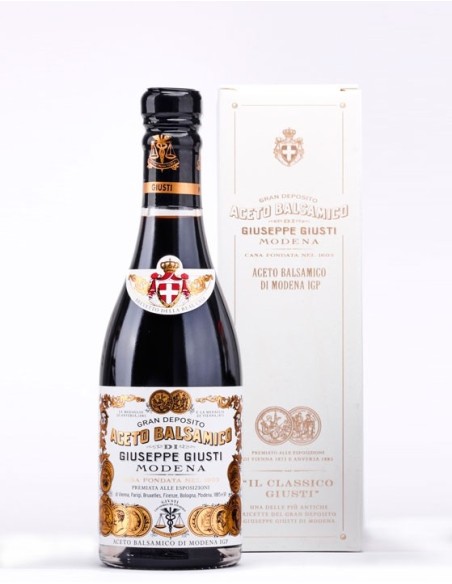 Giuseppe Giusti BALSAMIC VINEGAR of modena Il Classico 2 gold medals Glass Bottle 250 ML 