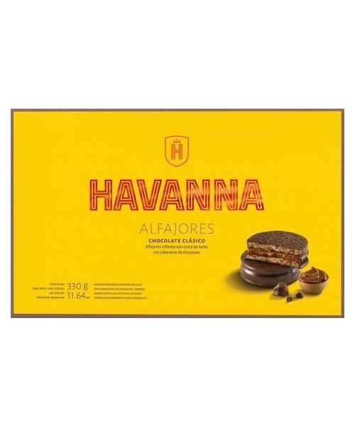 Havanna Alfajores Chocolat noir 6 unités Boîte 330 gr. - Oliva Oliva