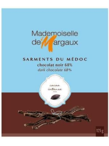 Mademoiselle de Margaux Sarmientos de Chocolate Negro 68% - Caja 125 gr.