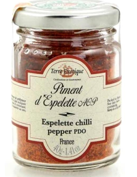 Terre Exotique Espelette chilli pepper PDO Jar 40 gr. - Oliva Oliva