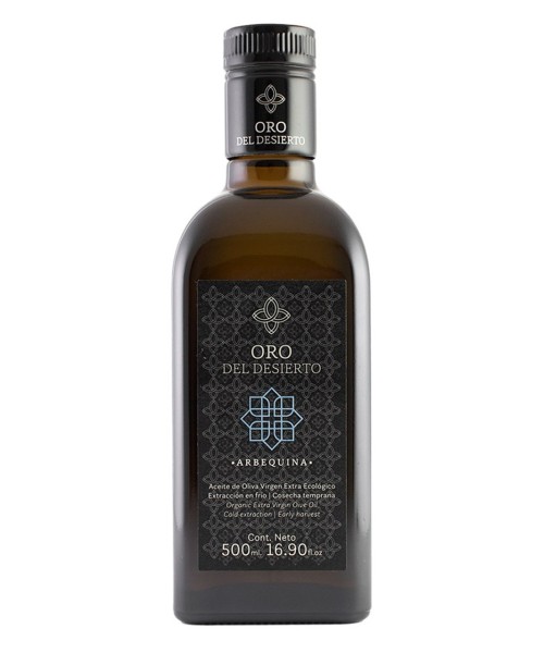 Oro del Desierto Arbequina Squared glass bottle 500 ml. - Oliva Oliva