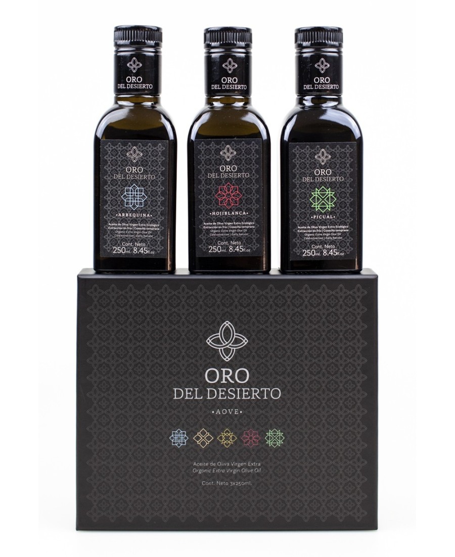 Oro del Desierto Geschenkpackung 3 Glasflaschen 250 ml. - Oliva Oliva