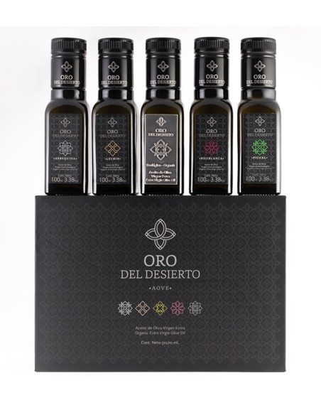 Oro del Desierto Geschenkpackung 5 Glasflaschen 100 ml. - Oliva Oliva
