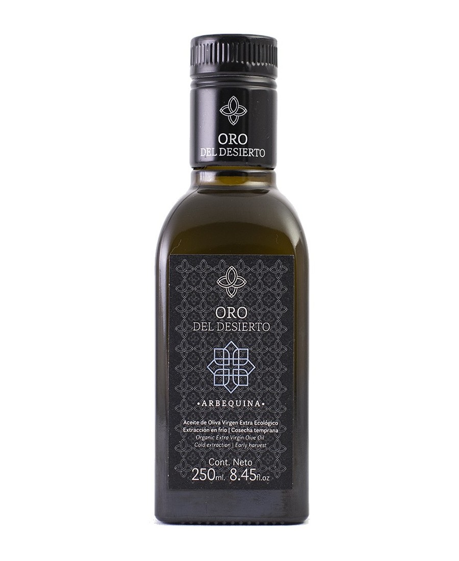Oro del Desierto Arbequina Square glass bottle 250 ml. - Oliva Oliva