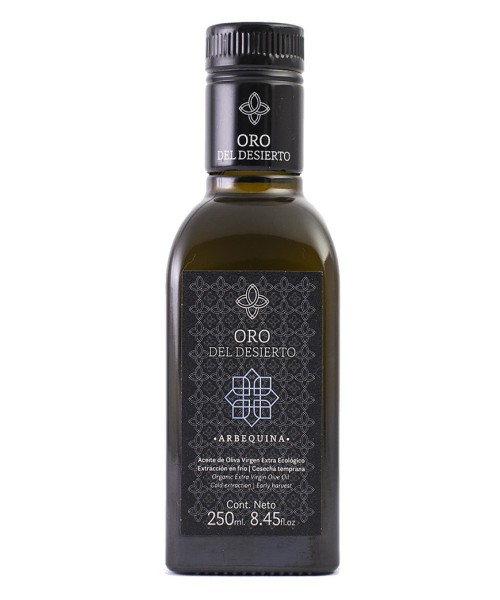 Oro del Desierto Arbequina Square glass bottle 250 ml. - Oliva Oliva