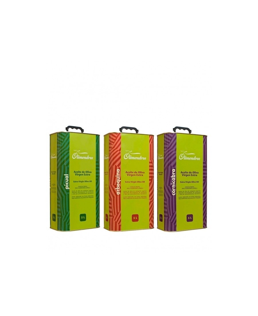 Olimendros Set Bidons Picual, Arbequina et Cornicabra - Oliva Oliva
