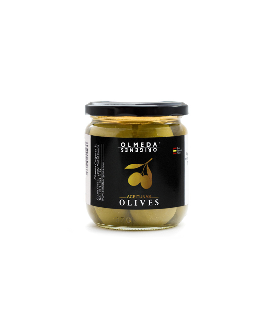 Olmeda Orígenes Gordal Oliven mit Stein Glas 370 gr. - Oliva Oliva