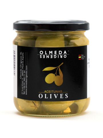 Olmeda Orígenes Olives Gordal dénoyautées Pot 370 gr. - Oliva Oliva