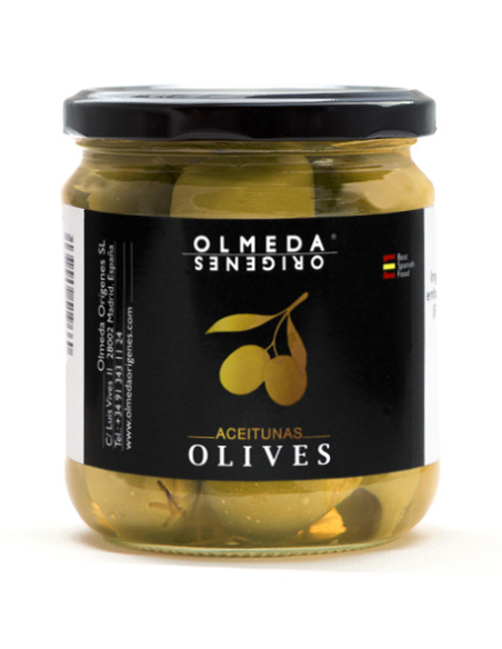 Olmeda Orígenes Olives Gordal dénoyautées Pot 370 gr. - Oliva Oliva