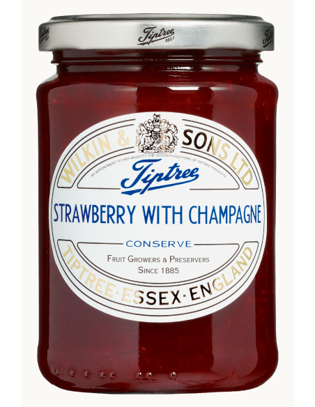 Tiptree Erdbeerkonfitüre mit Champagner Glas 340 gr. - Oliva Oliva