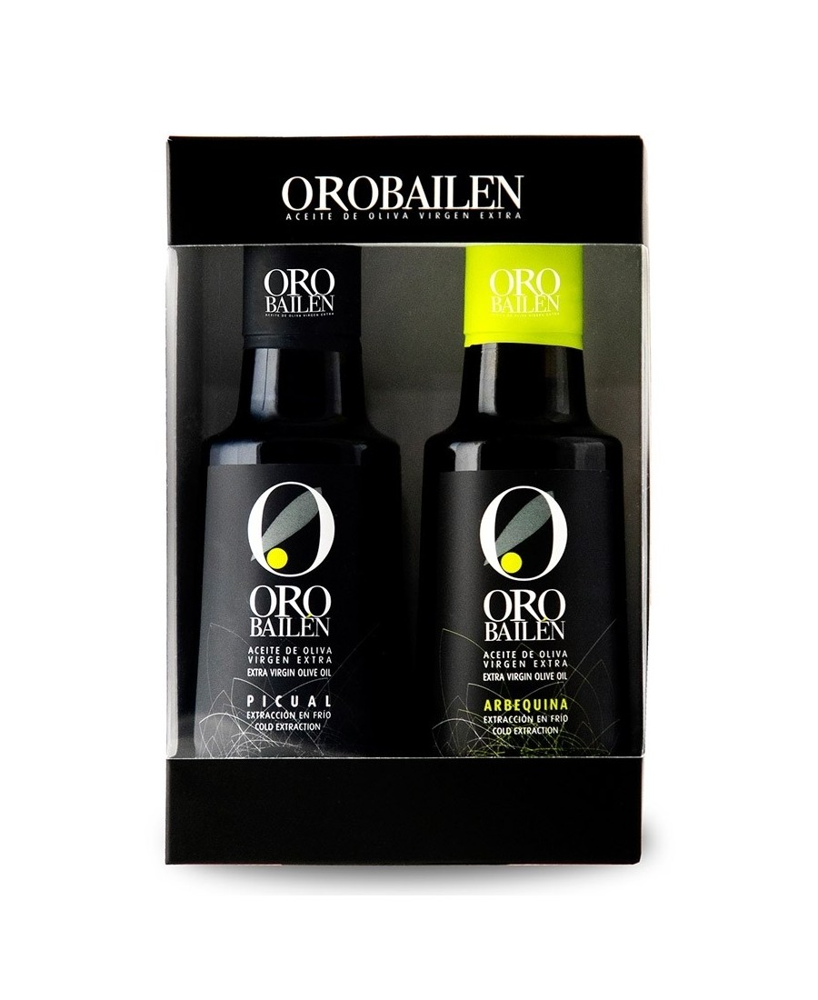 Oro Bailén Arbequina y Picual - Estuche con ventana 2x250 ml.