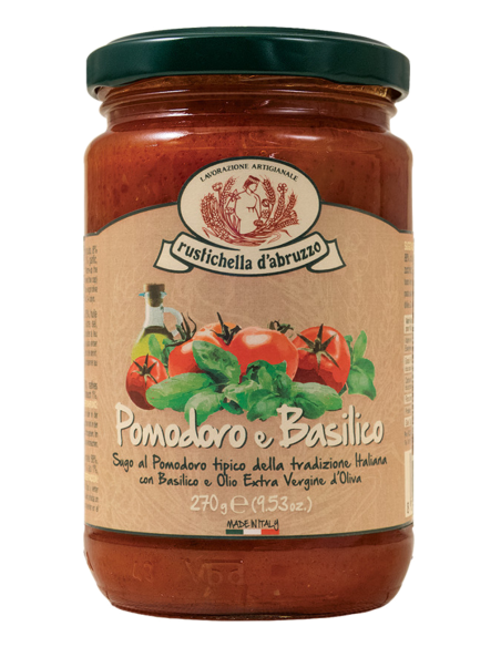 Rustichella d'Abruzzo Tomaten-Basilikum-Sauce 270 gr. - Oliva Oliva