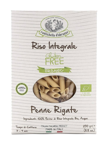 Rustichella D'Abruzzo Penne Rigate de Riz brun BIO Sans gluten 250 gr.