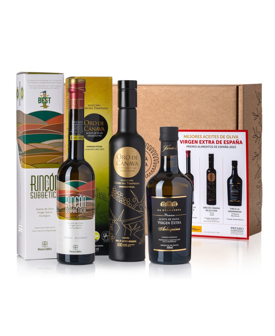 Mejores Aceites de España 2023 - Caja regalo 3x500 ml.