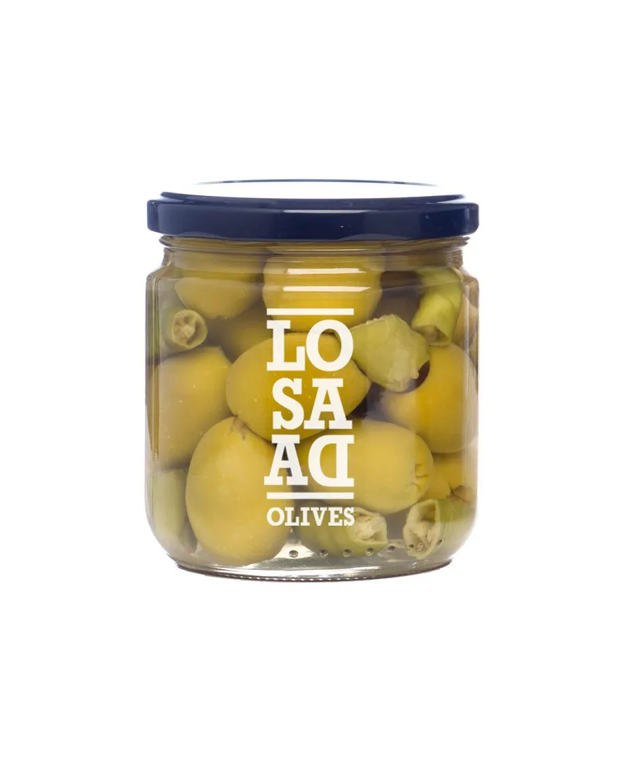Aceitunas Losada Würzige Entsteinte Gordal-Oliven 345 gr - Oliva Oliva