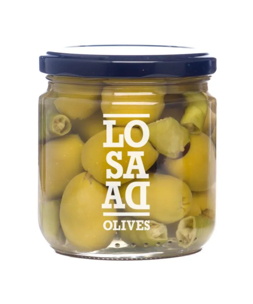 Aceitunas Losada Aceituna Gordal sin hueso Picante - Tarro 345 gr.