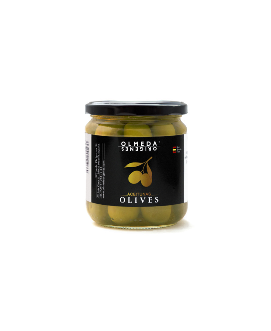Olmeda Orígenes Olives Manzanilla avec noyau Pot 370 gr. - Oliva Oliva
