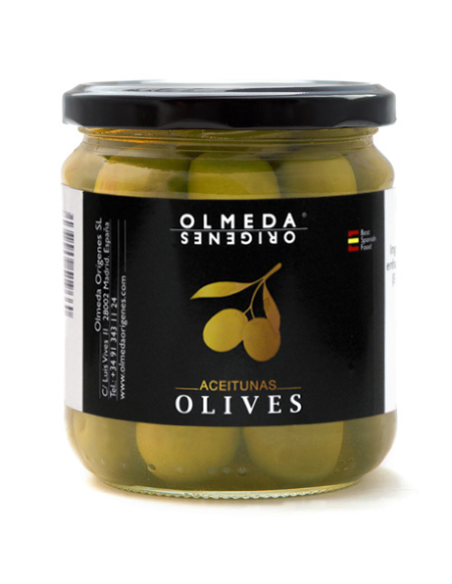 Olmeda Orígenes Manzanilla Oliven mit Stein Glas 370 gr. - Oliva Oliva