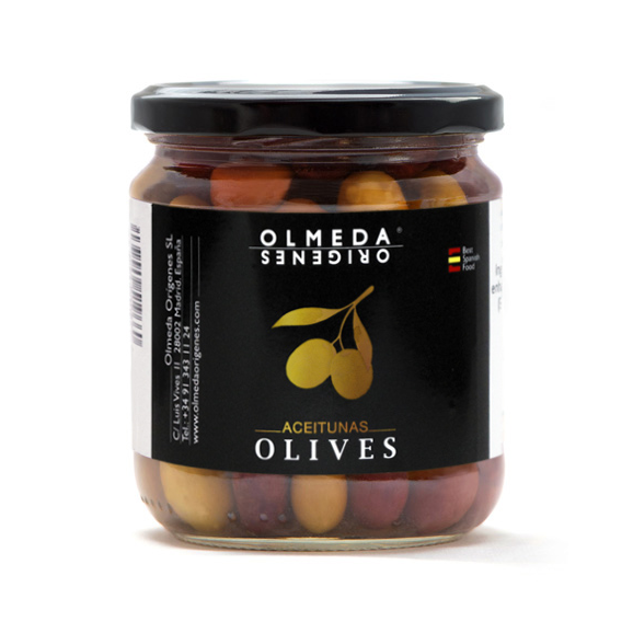 Olmeda Orígenes Mix Aceitunas Manzanilla, Arbequina y Cuquillo - Tarro 370 gr.