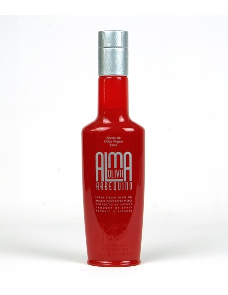 huile d'olive  almaoliva arbequina bouteille en verre 250 ml frontal