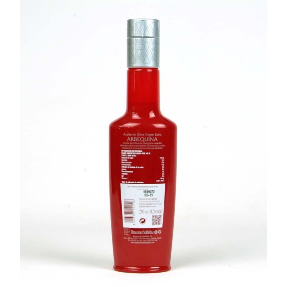 huile d'olive  almaoliva arbequina bouteille en verre 250 ml atrás