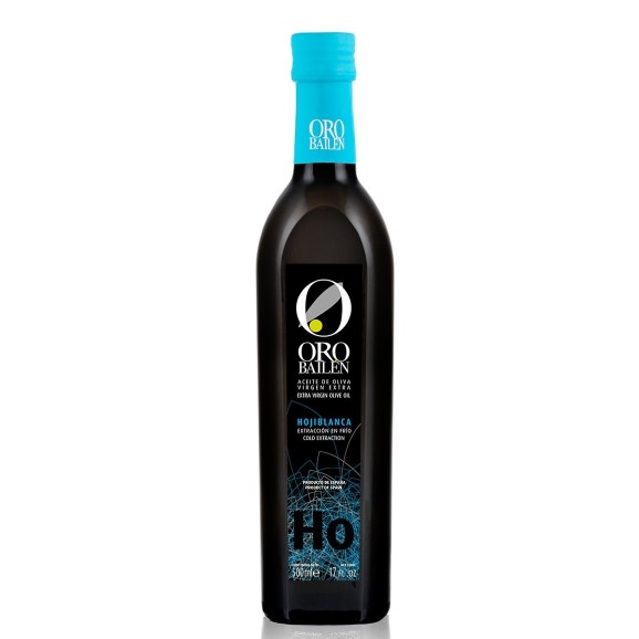 Aceite de oliva de Oro Bailén Reserva Familiar Hojiblanca botella negra con azul