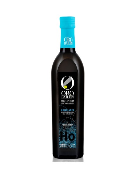 Gold Olive Oil Bailén Family Reserve Hojiblanca black bottle with blue