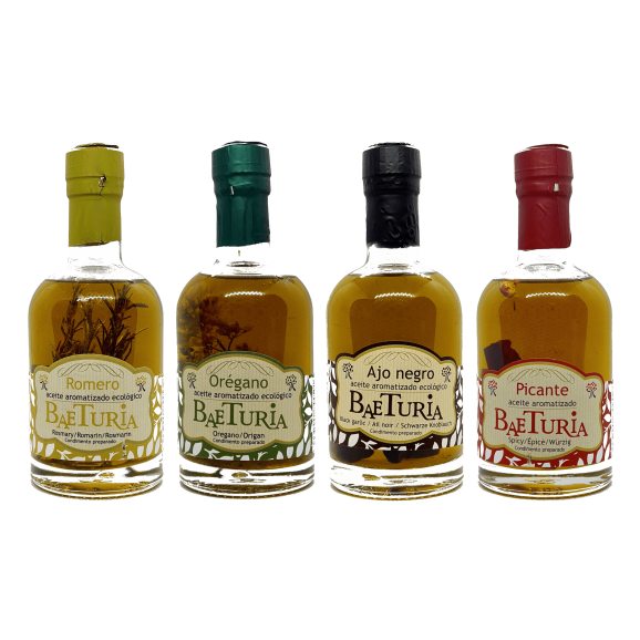 Baeturia Huiles Aromatisées Pack 4x250 ml. - Oliva Oliva