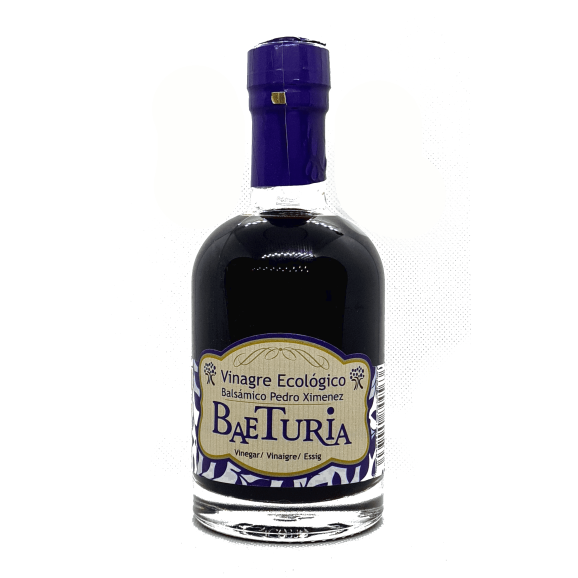 12x Baeturia Balsamique au Vinaigre Biologique avec Pedro Ximénez - Bouteille en verre 250 ml