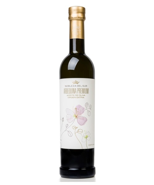 huile d'olive  nobleza del sur centenarium arbequina bouteille en verre 500 ml