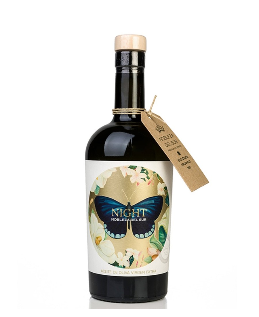 Nobleza del Sur Cosecha Temprana Ecológico Nigth de 500 ml etiqueta con mariposa 
