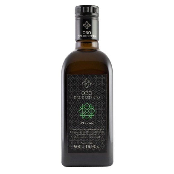 Oro del Desierto Picual Quadratische Glasflasche 500 ml. - Oliva Oliva