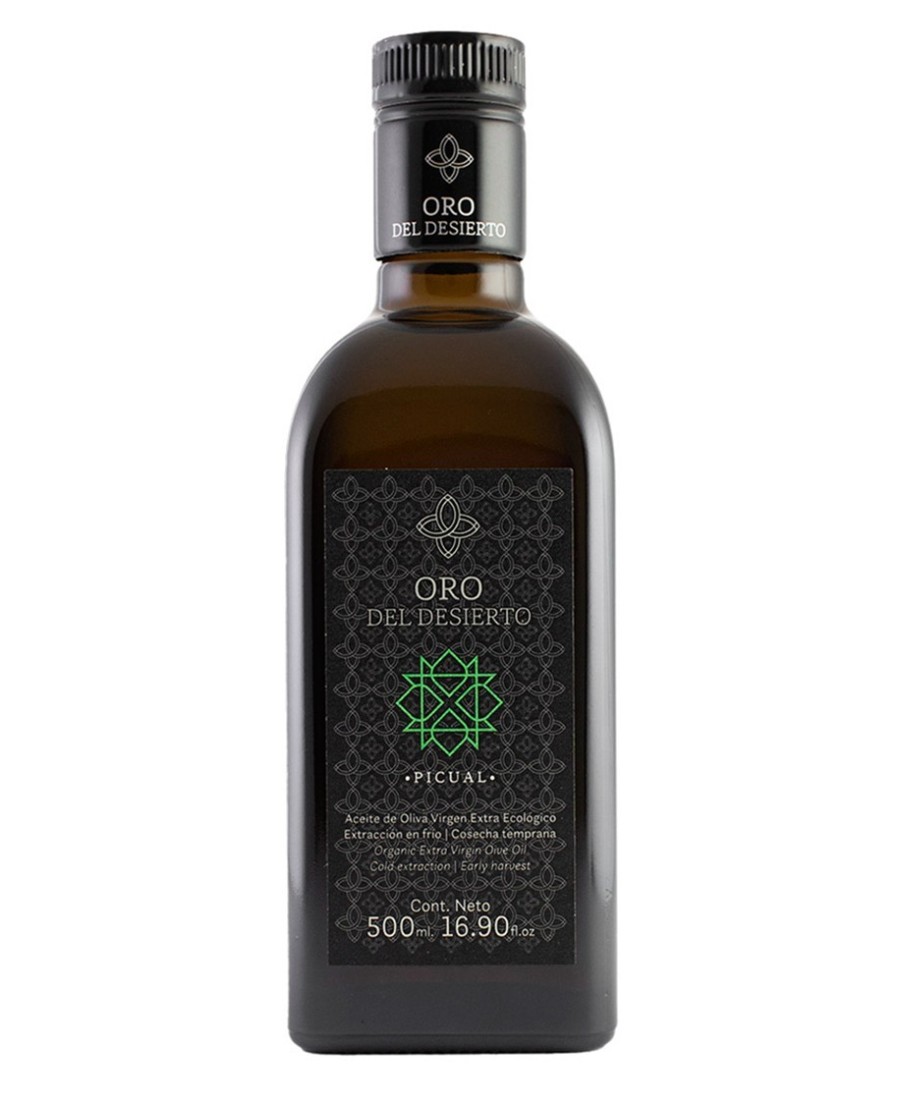 Oro del Desierto Picual Squared glass bottle 500 ml. - Oliva Oliva