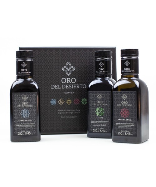 Oro del Desierto Gift Box 3 Glass bottles 250 ml. - Oliva Oliva