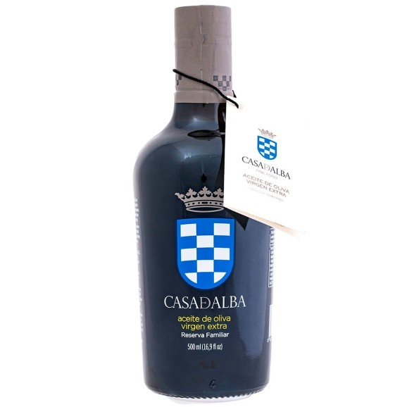 aceite de oliva casa de alba reserva familiar botella de vidrio de  500ml 