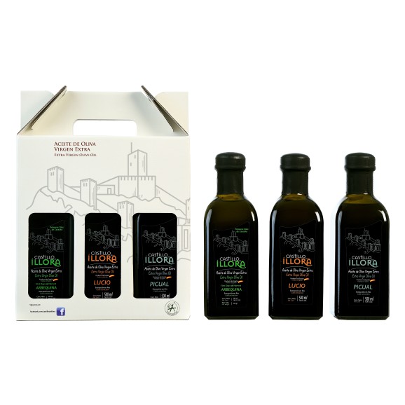 Castillo de Íllora Etui 3 Glasflaschen 500 ml. - Oliva Oliva